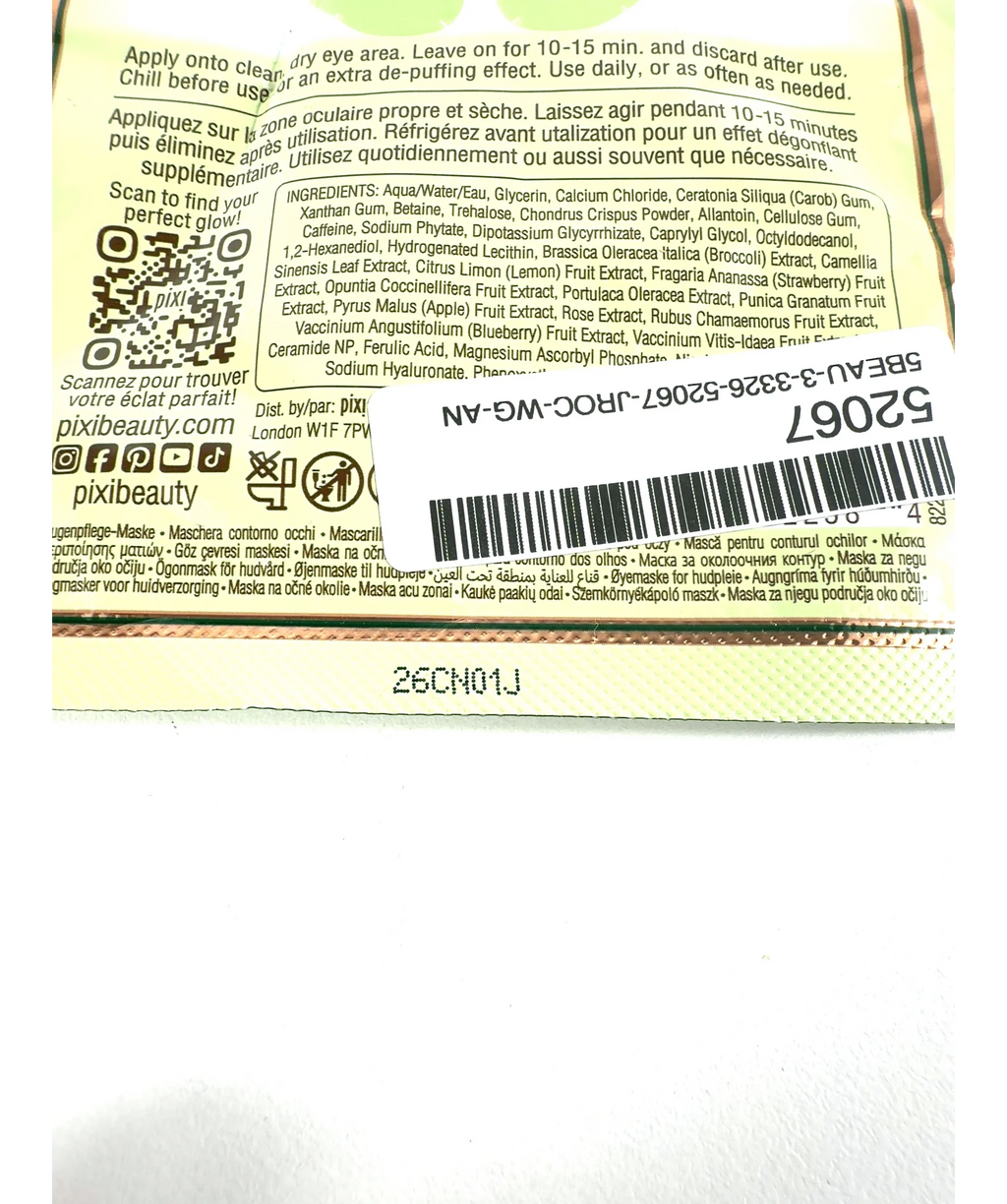 PIXI Skintreats Antioxifeye Preserving Eye Mask Goggles X1 — Batch number or expiry date