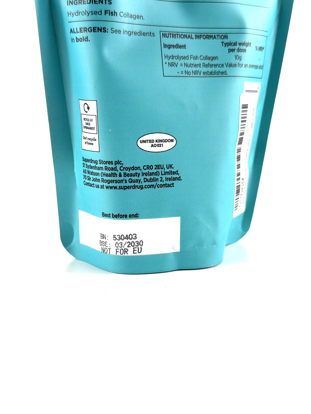 Superdrug Marine Collagen Unflavoured Powder, size 150g — detail