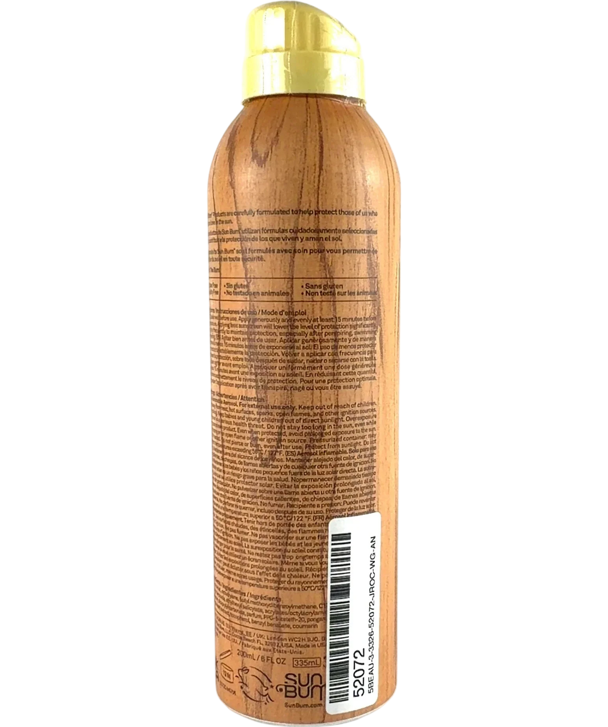 sun bum Prremium Moisturizing Sunscreen Spray SPF50, size 200ml — back