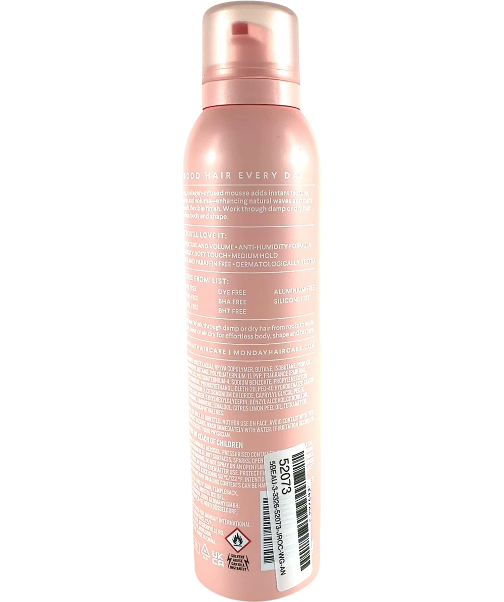 MONDAY BODY Haircare Volume Texturising Mousse, size 206ml — back