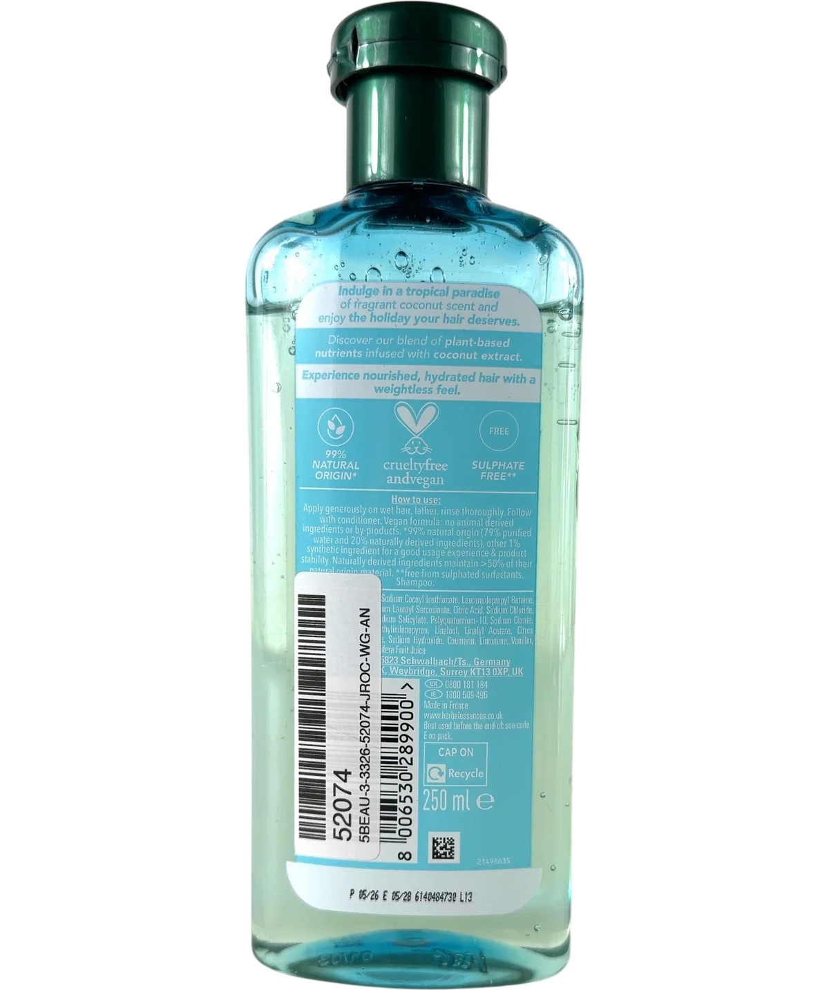 HERBAL ESSENCES FIJI Fiji Lightweight Hydration Shampoo, size 250ml — back