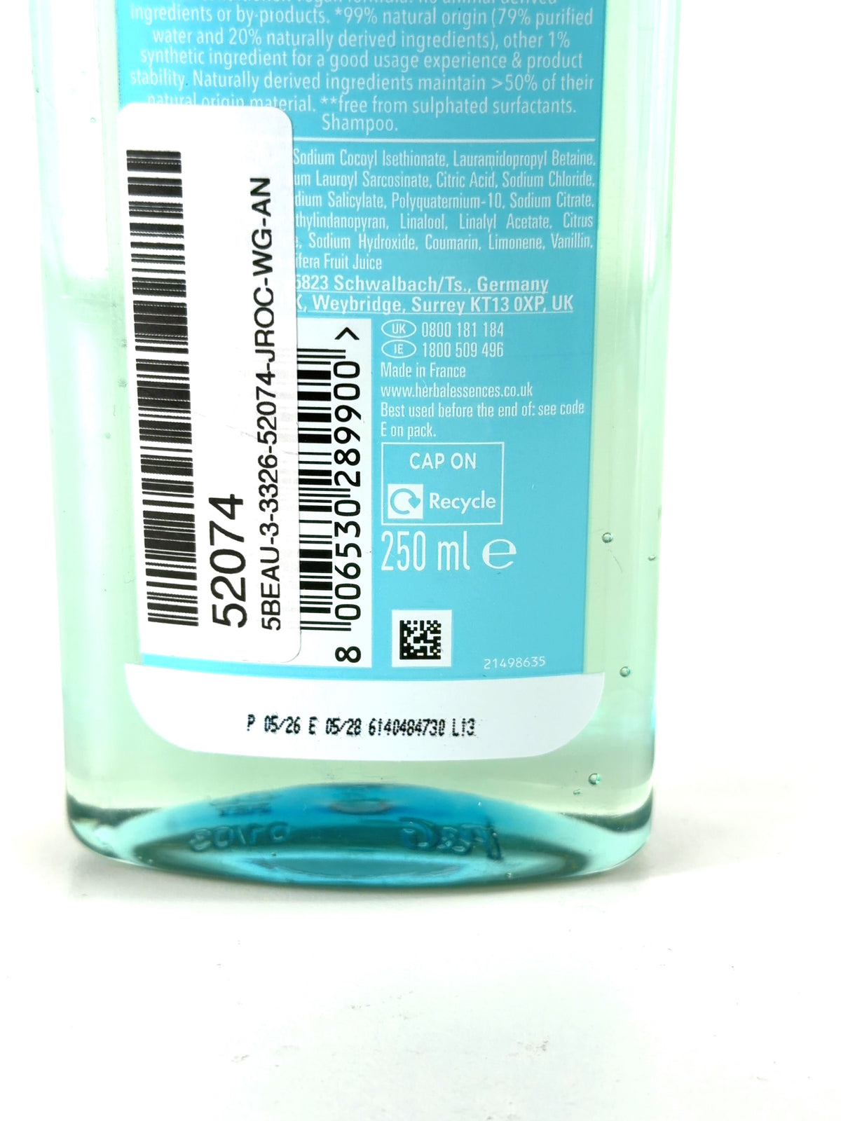 HERBAL ESSENCES FIJI Fiji Lightweight Hydration Shampoo, size 250ml — detail