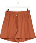 Varley Brown Barket Woven Short Stretch Twill Terracotta BROWN, size UK S — front