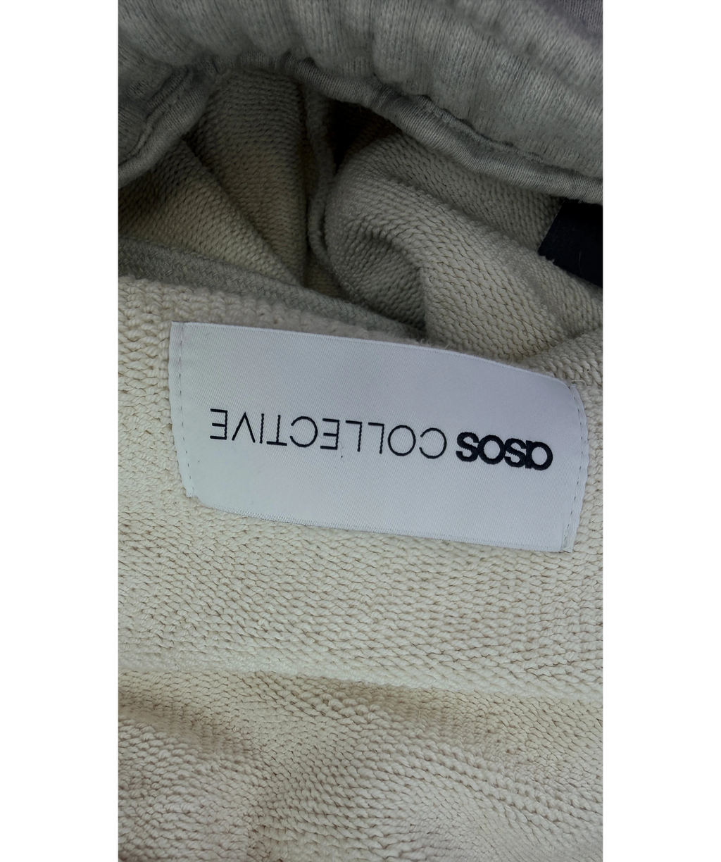 ASOS Grey COLLECTIVE Oversized Cuffed Super Heavyweight Jogger Heather  GREY Marl, size UK S — detail