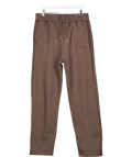 WILLIAM GILES Brown Chocolate Brown Straight Leg Joggers, size UK M — front