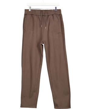 WILLIAM GILES Chocolate Brown Straight Leg Joggers UK M