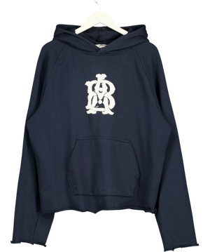 about:blank Cut Off Hoodie Navy  Blue UK M