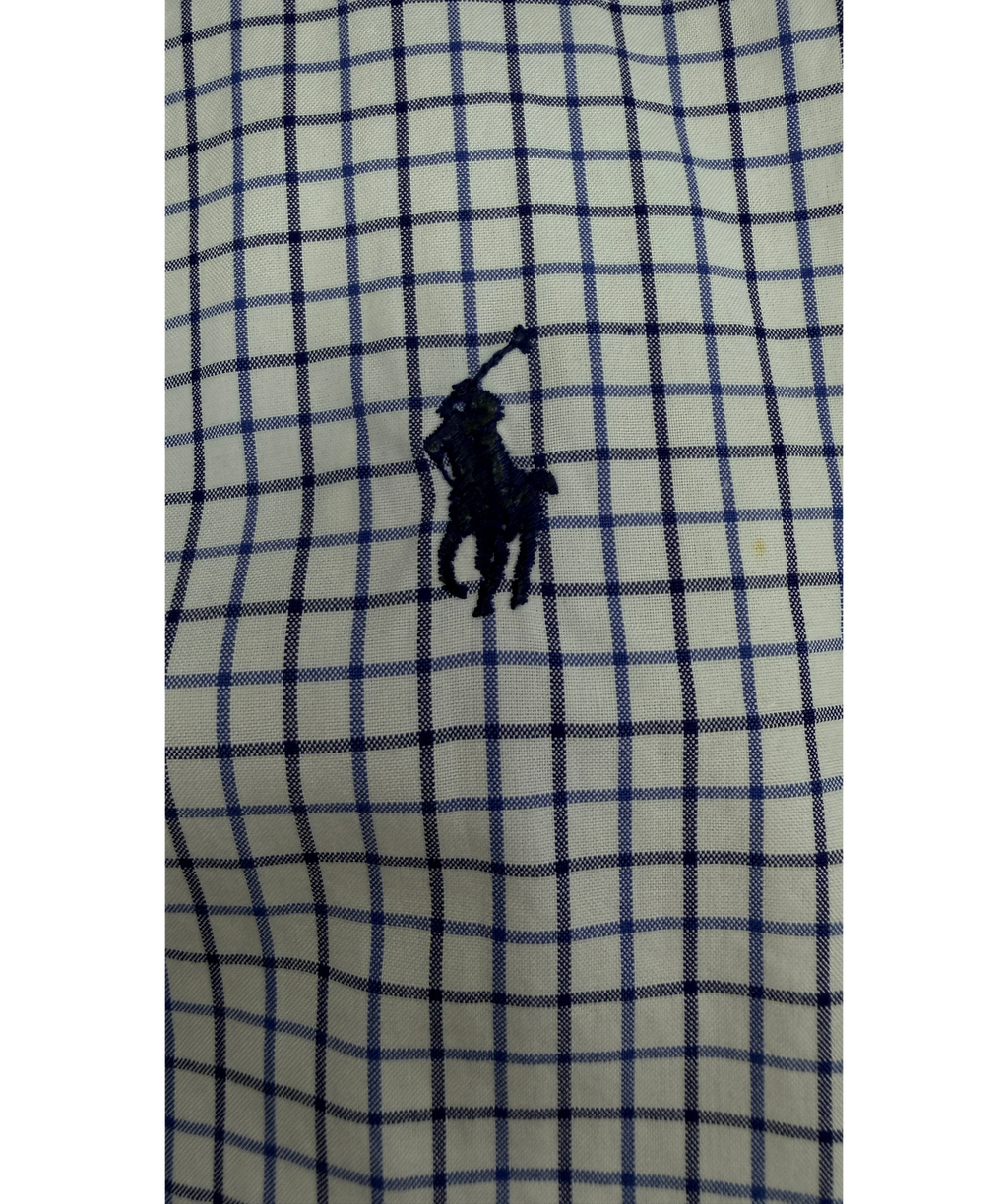 Polo Ralph Lauren White Sleeveless Open Back Check Shirt, size UK S — label