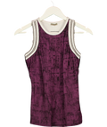 BOTTEGA VENETA Purple Veneta Printed Contrast Trim Tank Top Purple, size UK S — front