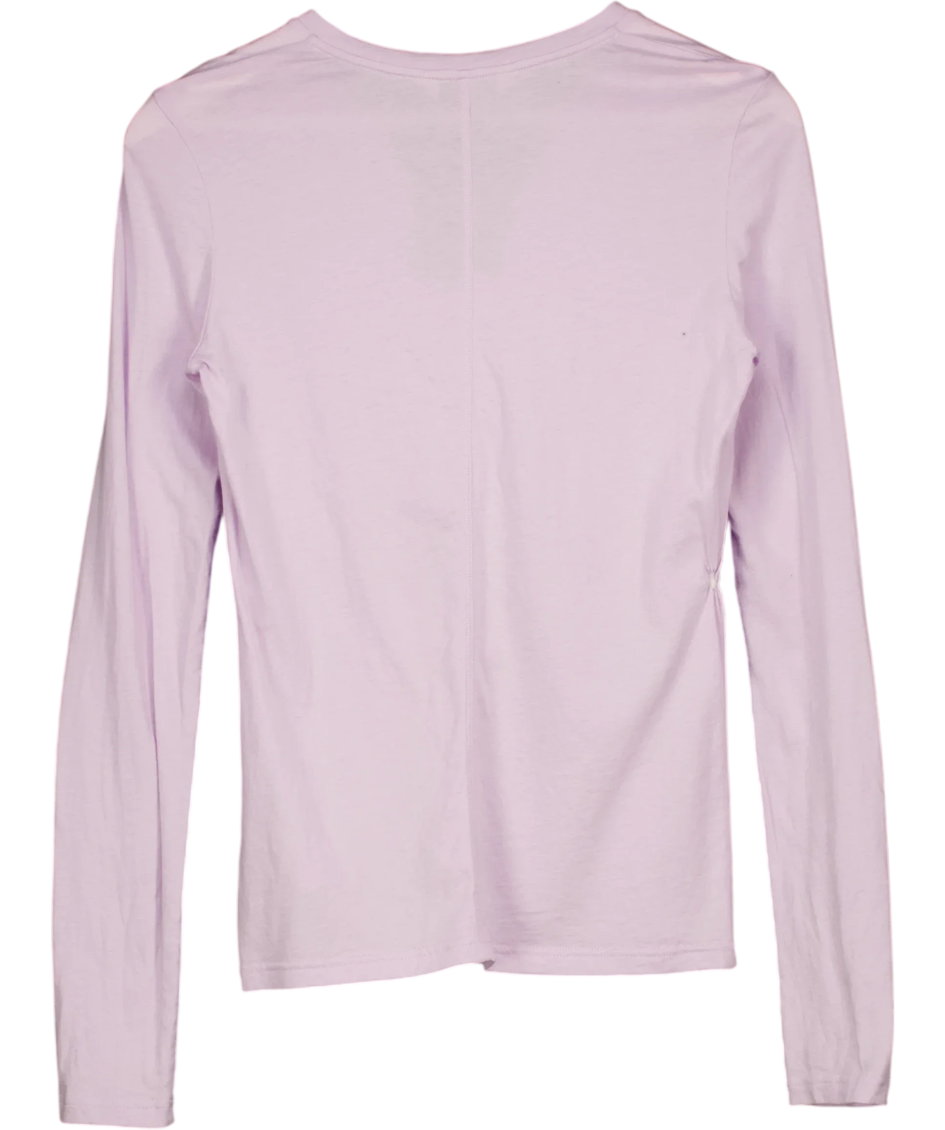 ALRIGHT THEN Purple Lilac PURPLE  Long Sleeve COTTON & SILK BLEND Henley Tee Size 0, size UK 4 — back