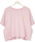 American Vintage Pink Gixy Cropped Logo T-Shirt Cotton Candy PINK, size UK XS/S — front