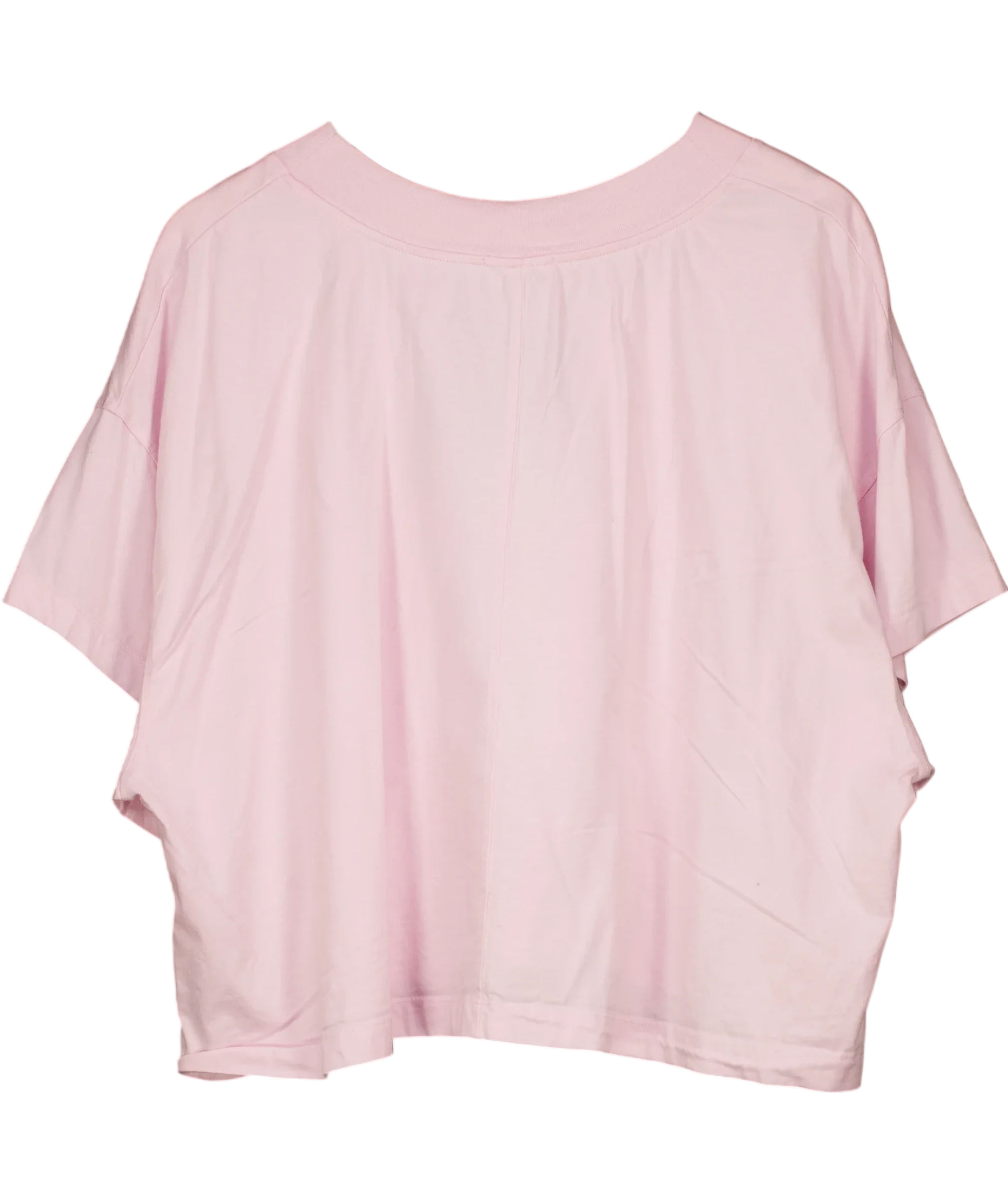 American Vintage Pink Gixy Cropped Logo T-Shirt Cotton Candy PINK, size UK XS/S — back