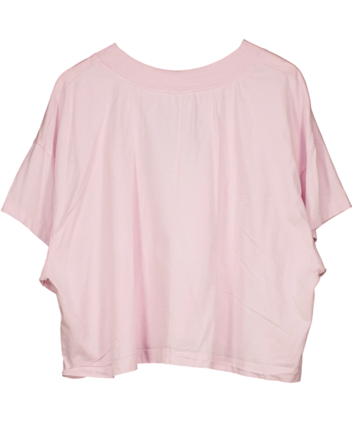 American Vintage Pink Gixy Cropped Logo T-Shirt Cotton Candy PINK, size UK XS/S — back