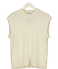 Cloeys Cream 100% Cashmere Sleeveless KNIT JUMPER, size UK S — front