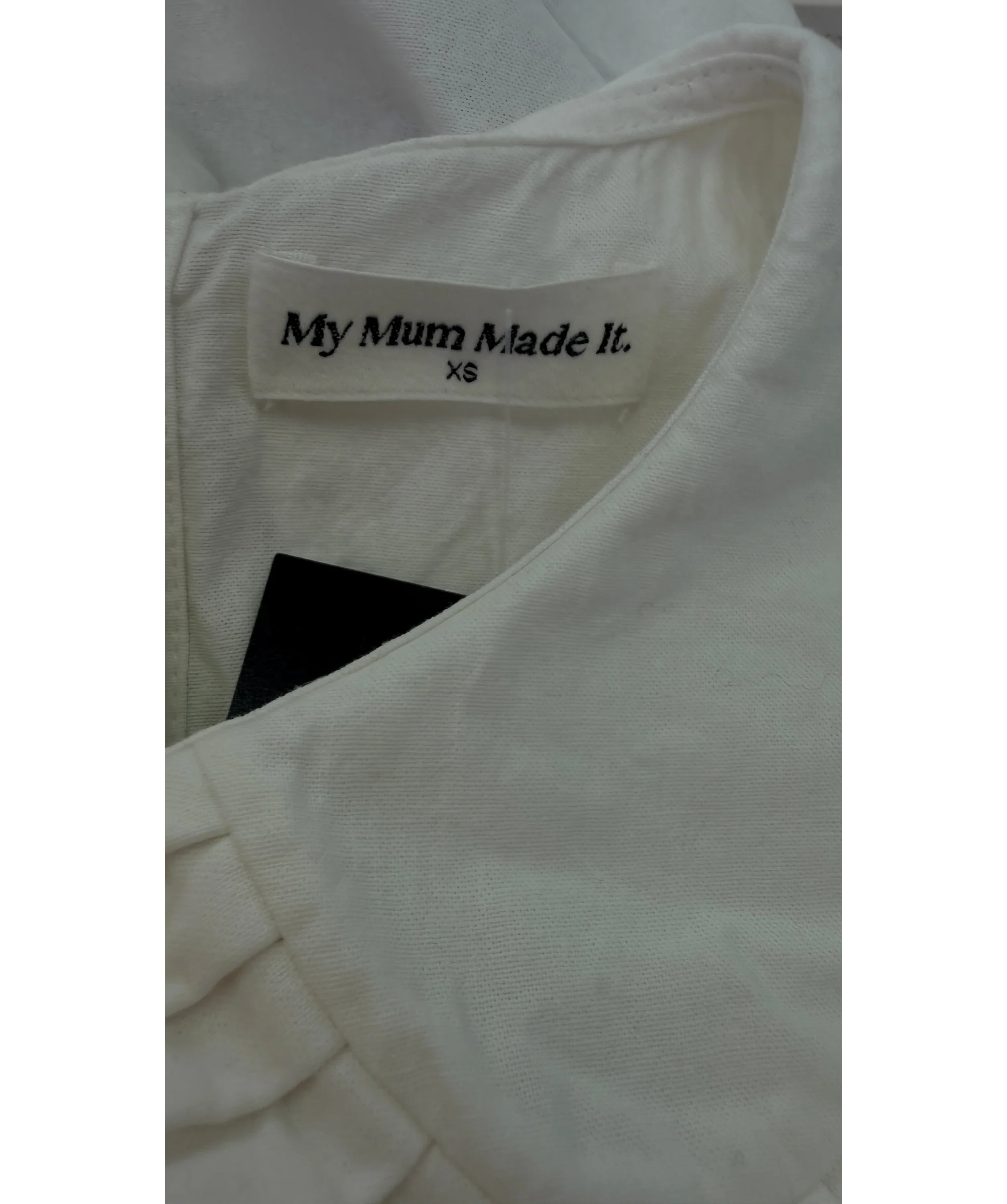 My mum made it White Shift Babydoll Dress White, size UK XS — detail