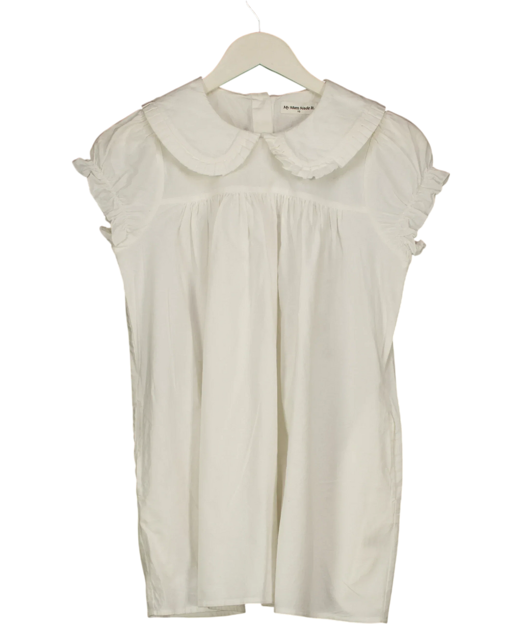My mum made it White Shift Babydoll Dress White, size UK XS — front