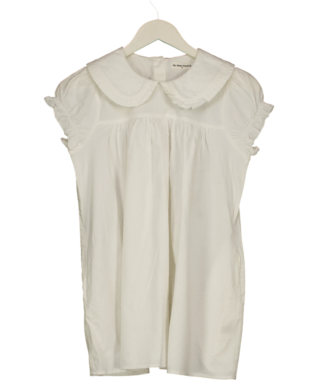 My mum made it White Shift Babydoll Dress White, size UK XS — front