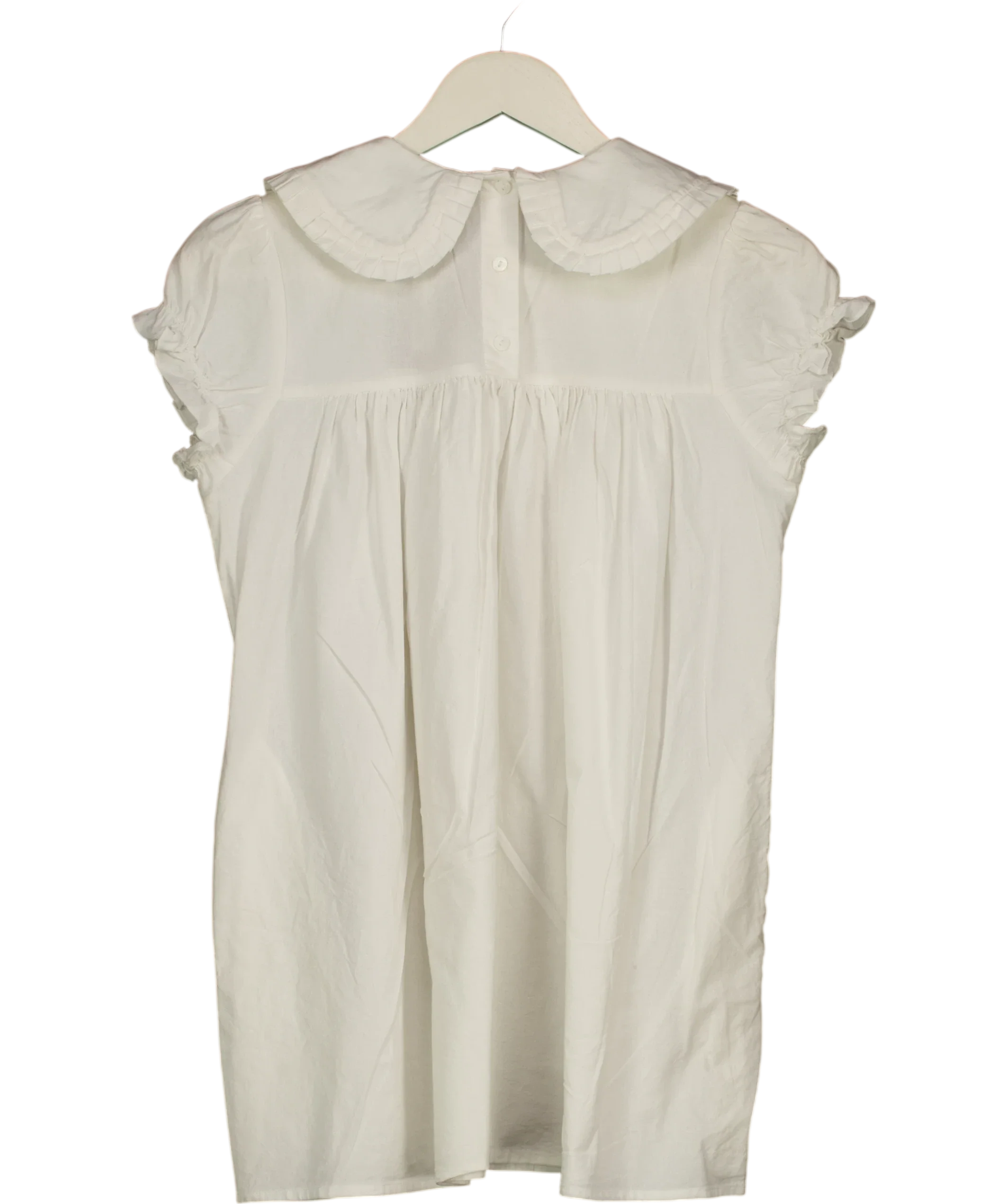 My mum made it White Shift Babydoll Dress White, size UK XS — back
