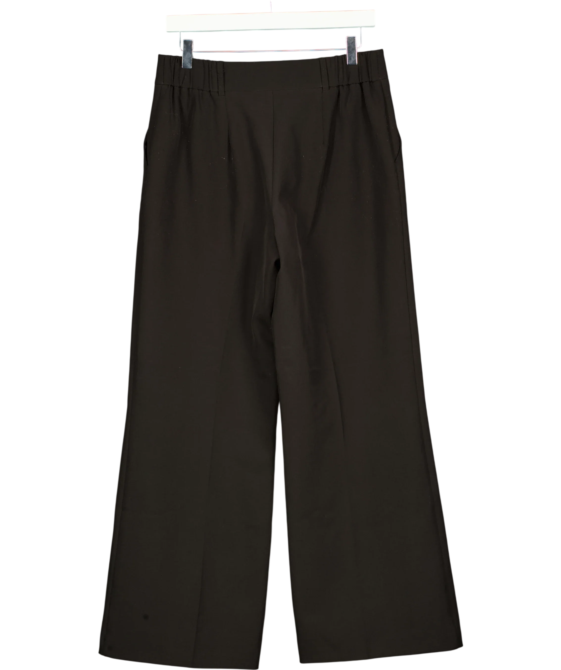 Lipsy Black Black Grown On Waist Tailored Wide Leg Trousers, size UK 12 — back