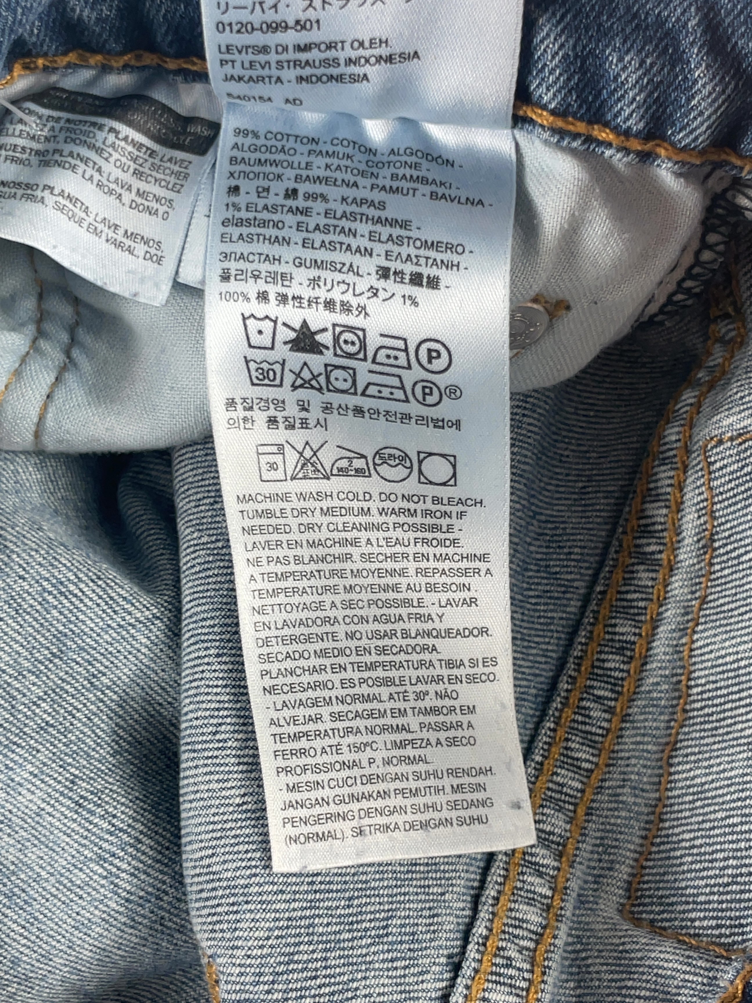 Levi Straduss & Co. Blue 514 Straight Fit Jeans Mid Wash W31 L30, size W31 — care label