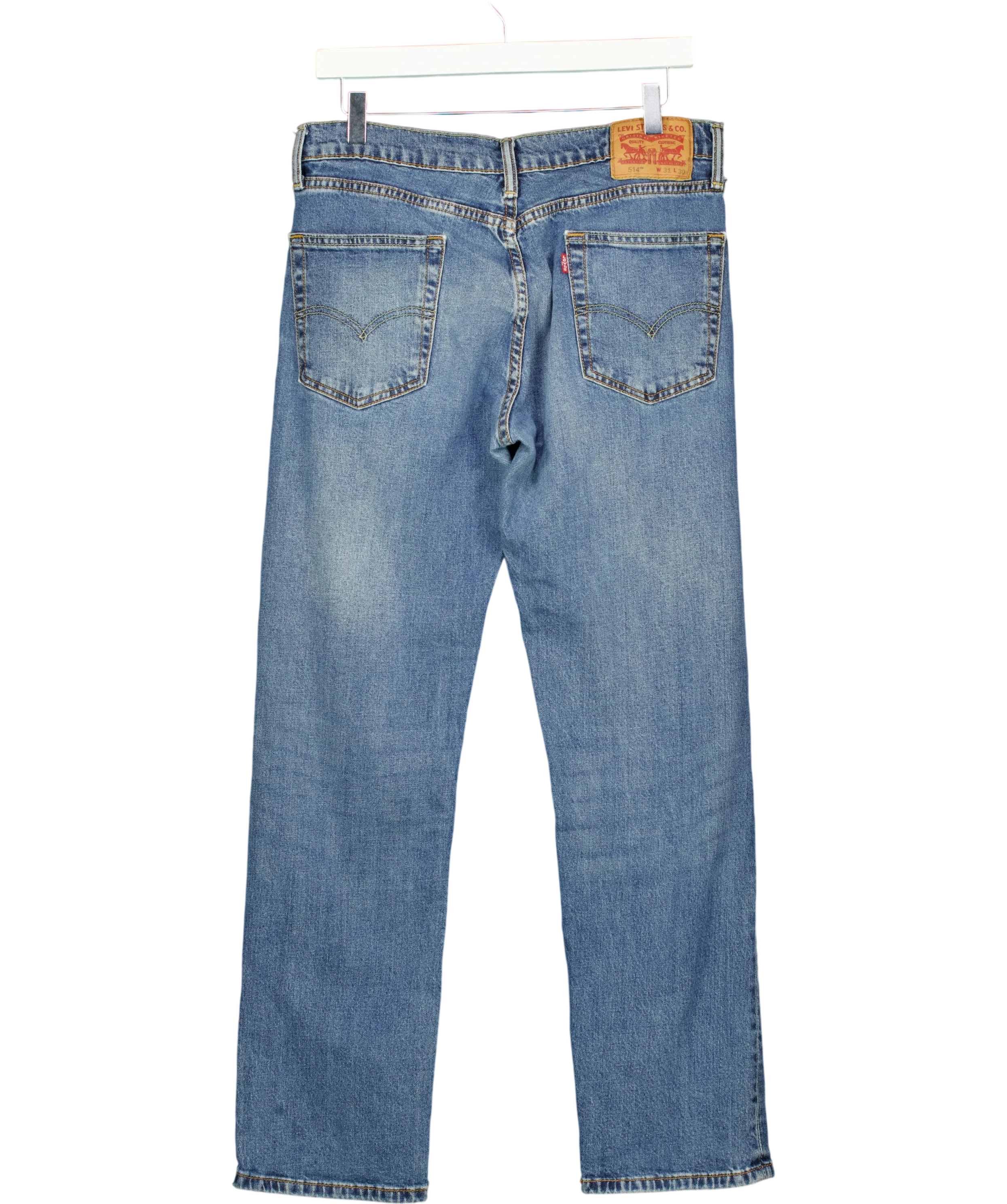 Levi Straduss & Co. Blue 514 Straight Fit Jeans Mid Wash W31 L30, size W31 — back