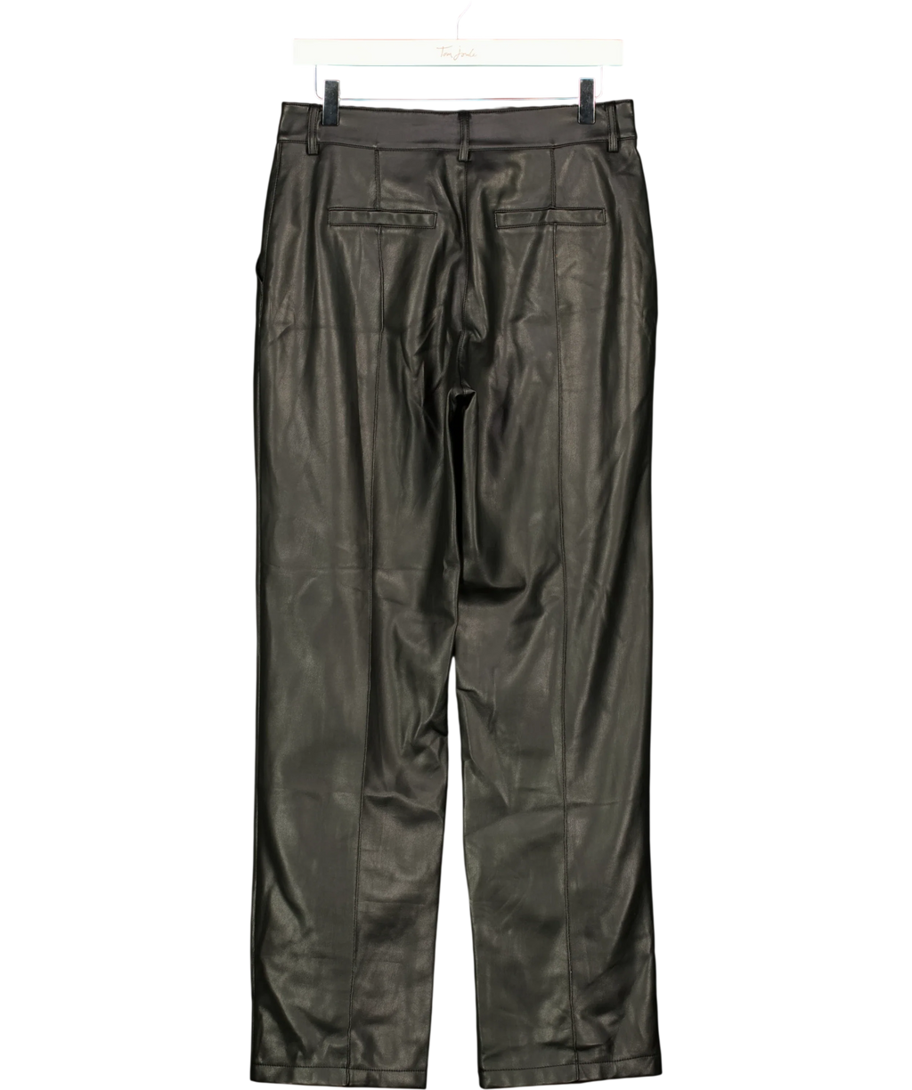 NA-KD Black PU Mid Rise Pants Black Size 36, size UK 8 — back