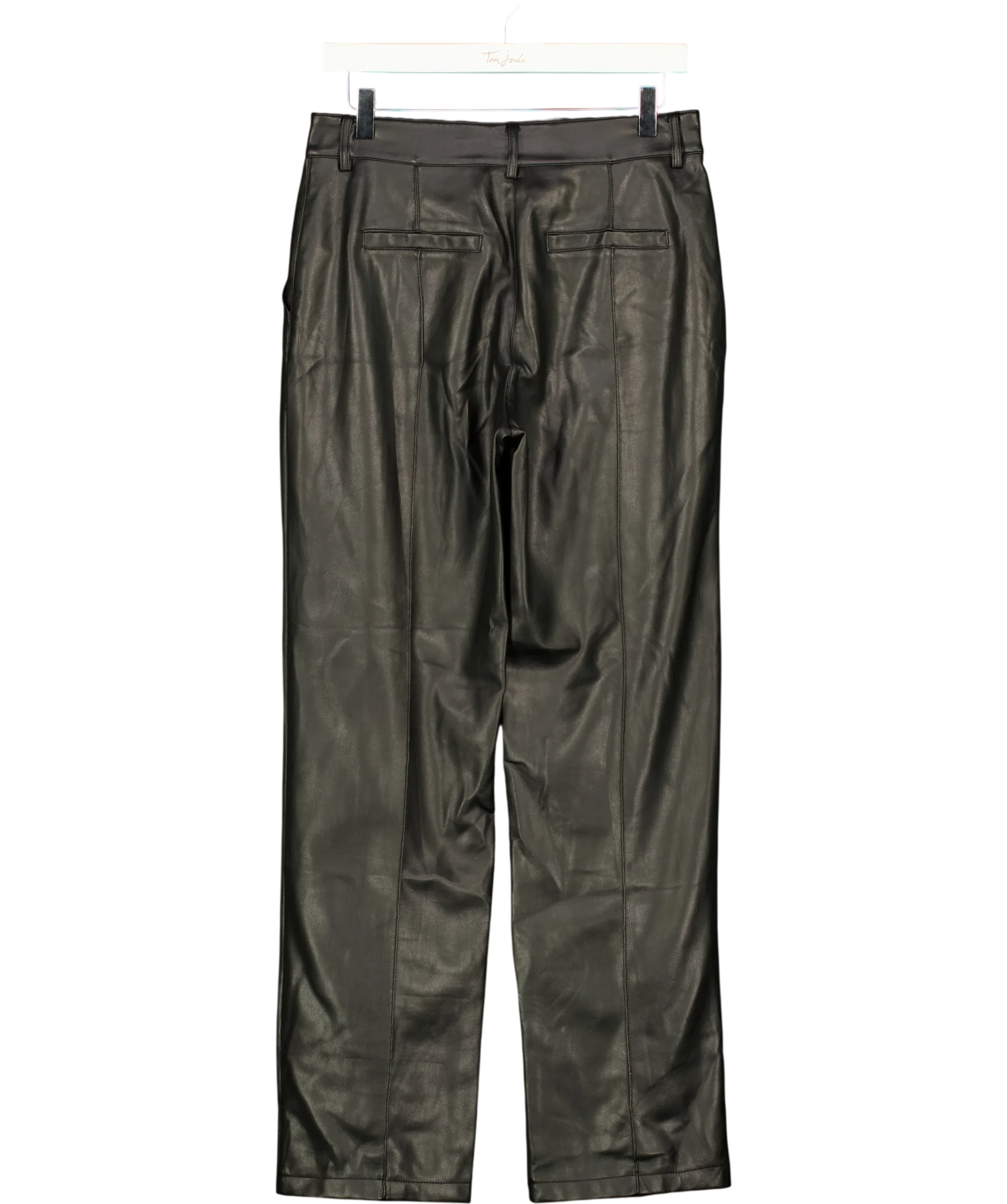 NA-KD Black PU Mid Rise Pants Black Size 36, size UK 8 — back