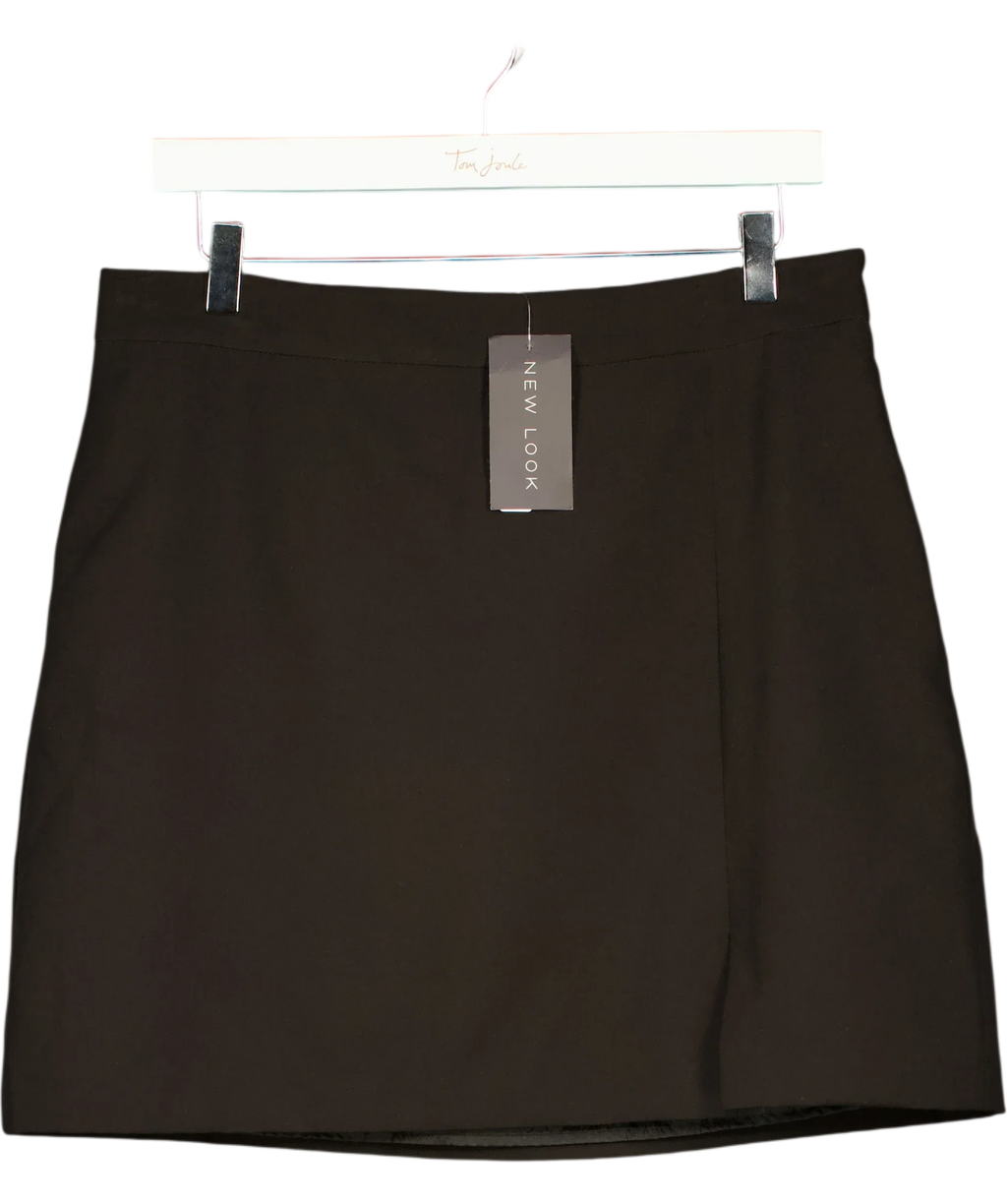 New Look Black Black Plain mini  Skirt, size UK 14 — front