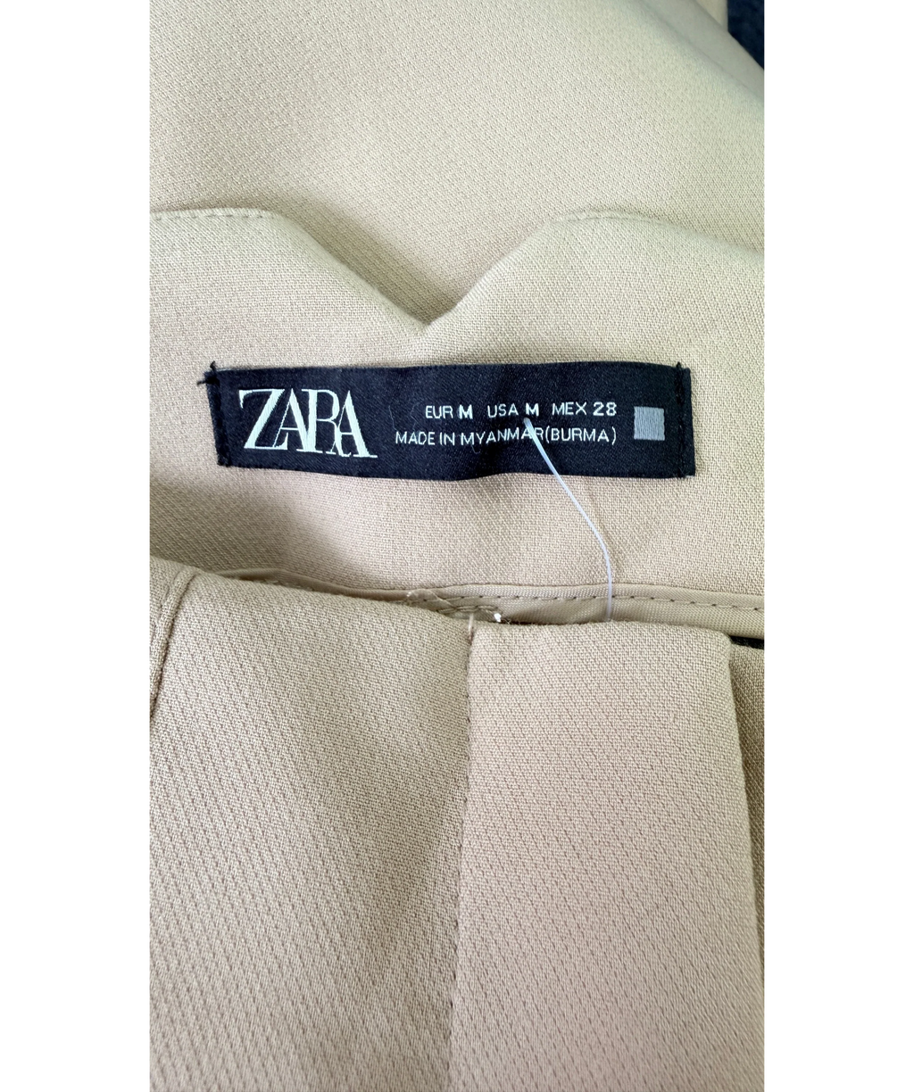 ZARA Beige High Waisted Ankle Pants Beige, size UK M — detail
