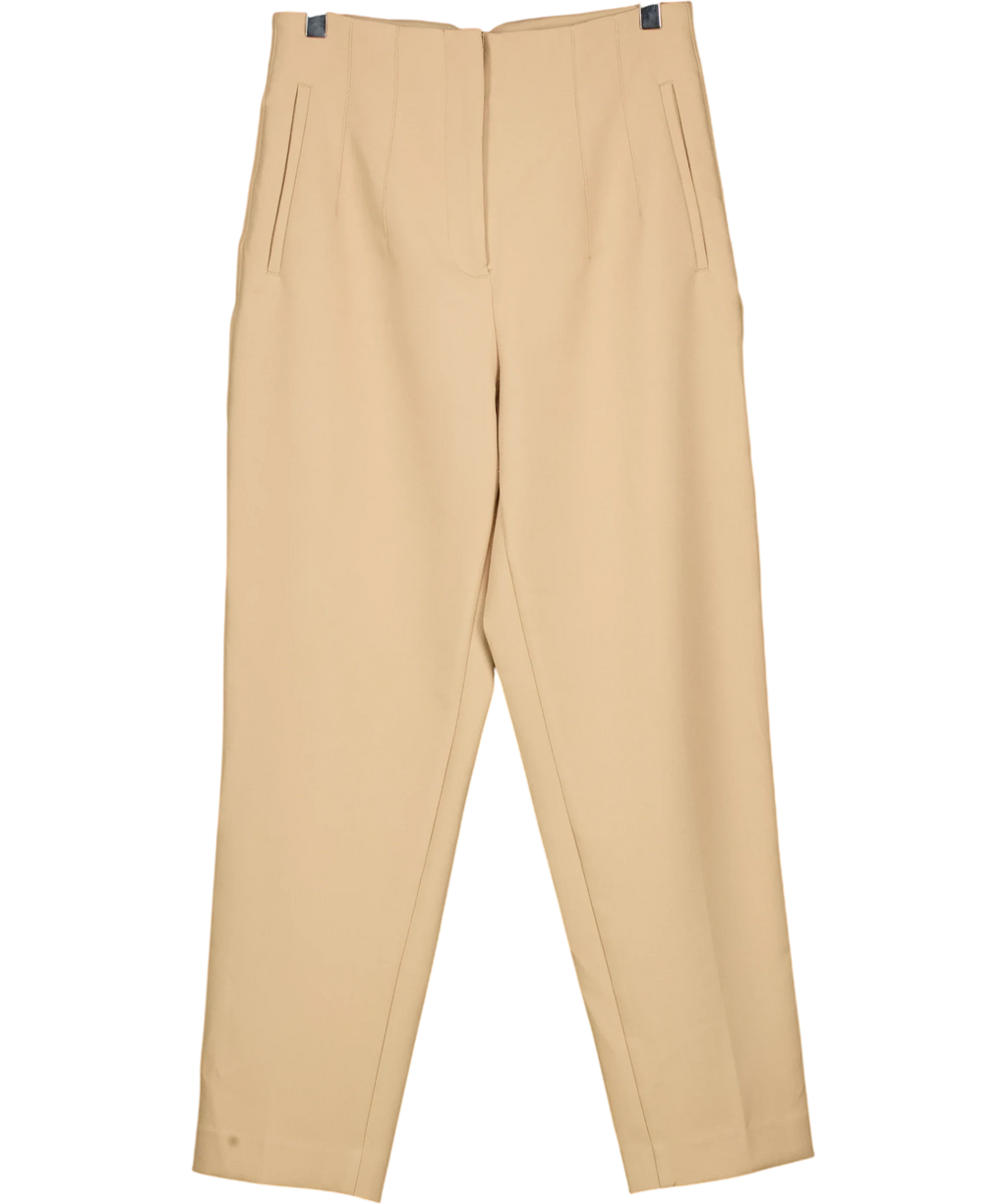 ZARA Beige High Waisted Ankle Pants Beige, size UK M — front