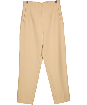 ZARA High Waisted Ankle Pants Beige UK M