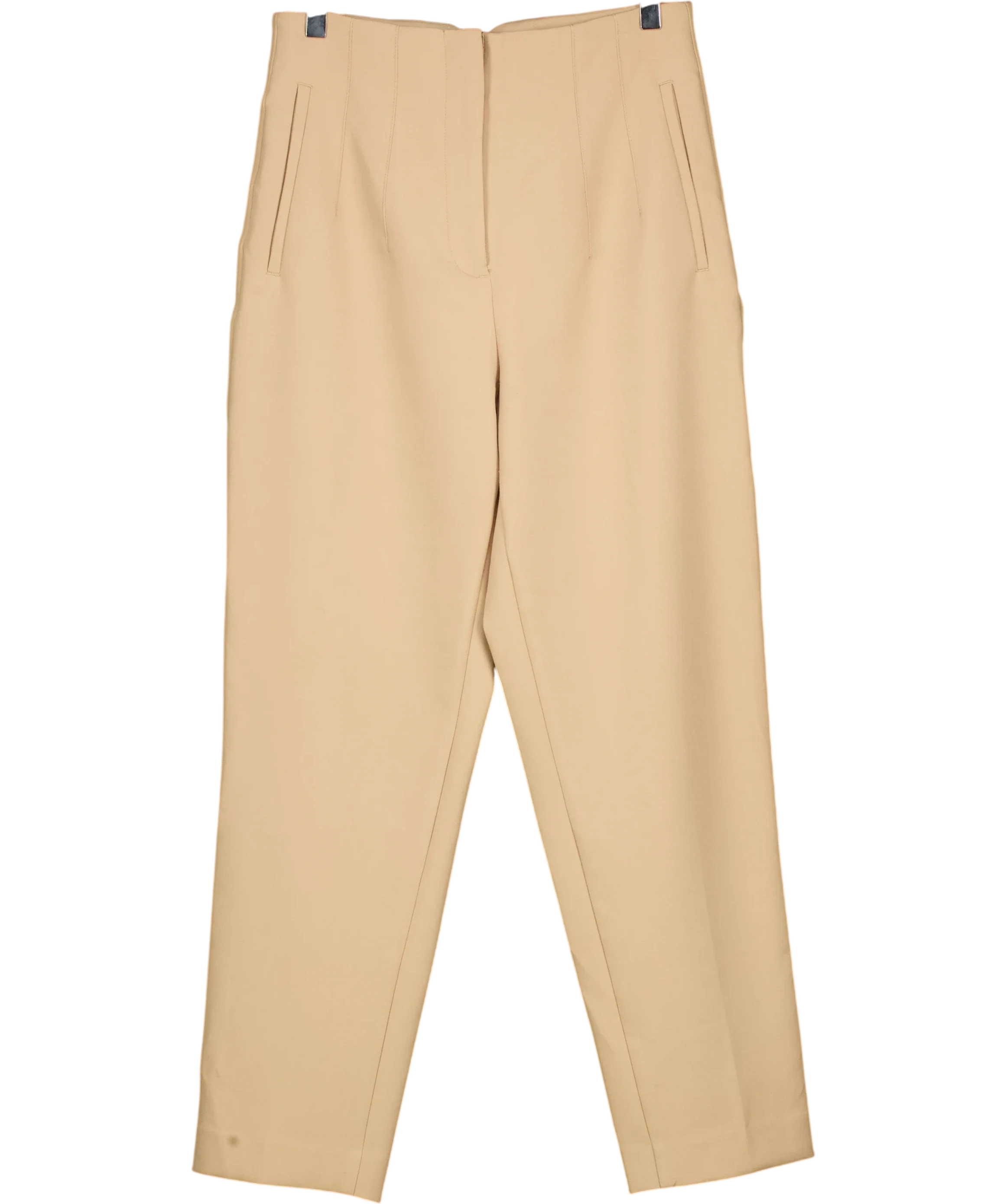 ZARA Beige High Waisted Ankle Pants Beige, size UK M — front