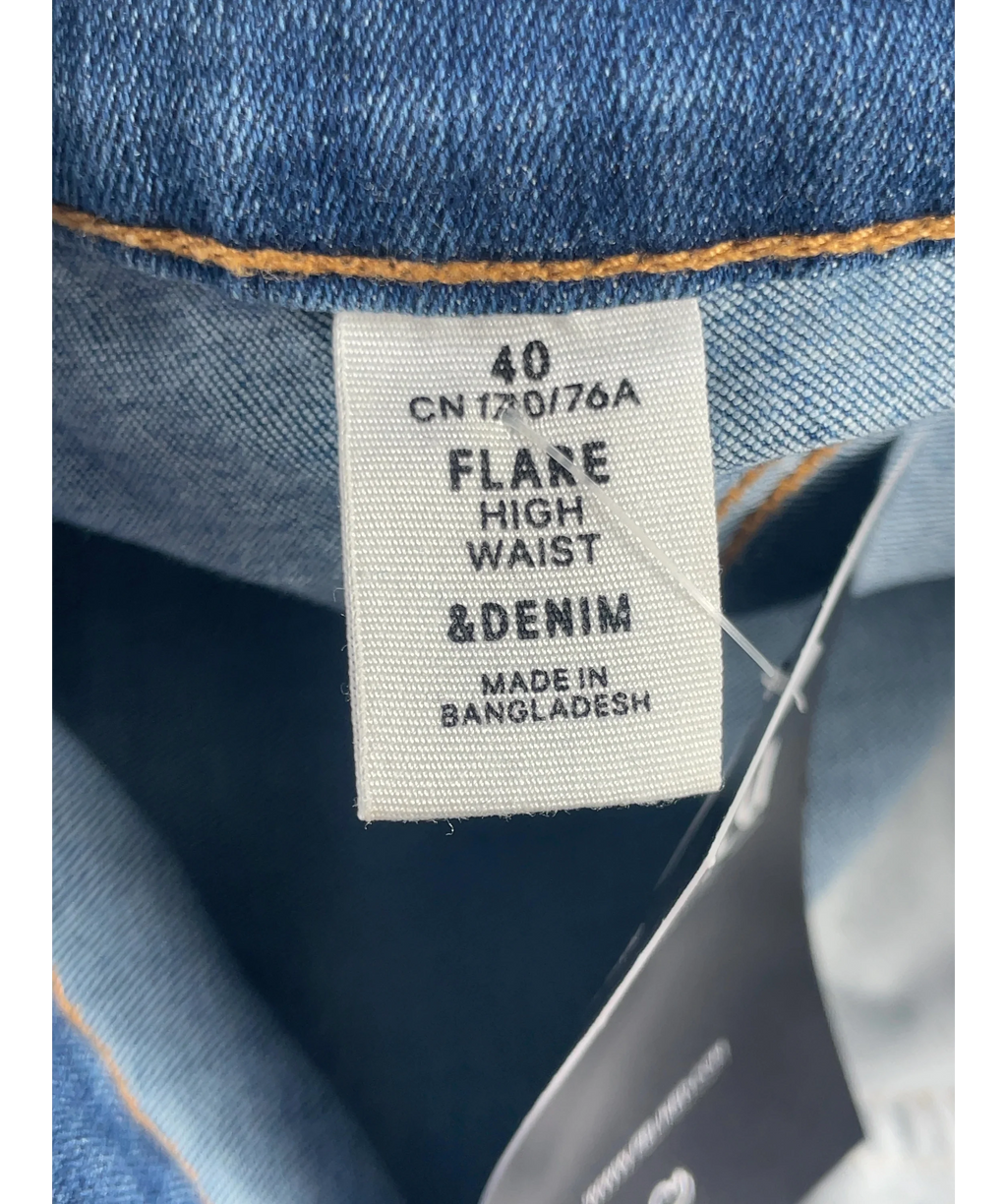 ZARA Blue &Denim Flare High Waist Jeans EU 40, size UK 12 — detail