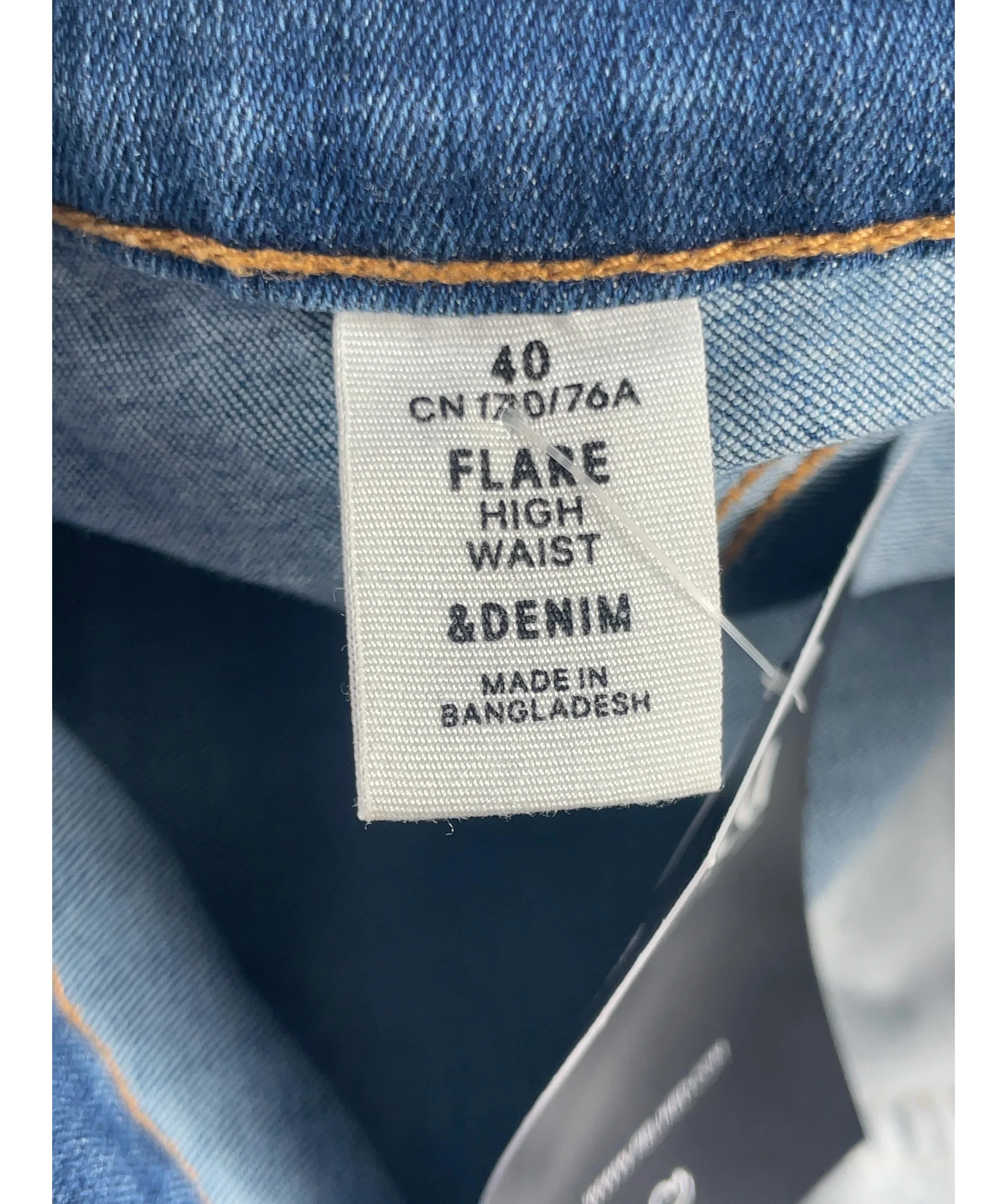 ZARA Blue &Denim Flare High Waist Jeans EU 40, size UK 12 — detail