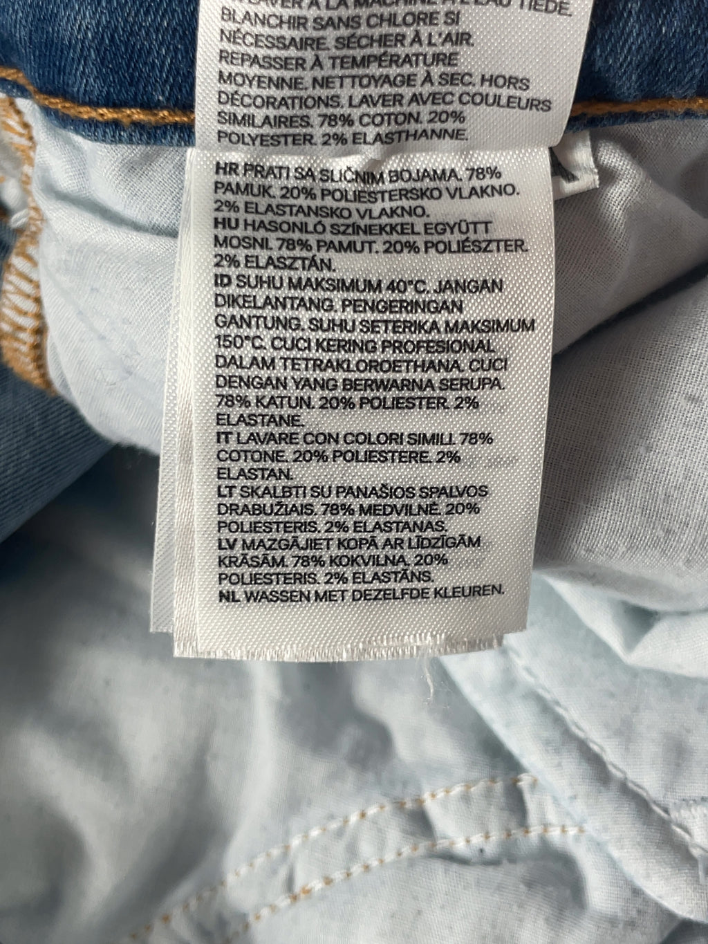 ZARA Blue &Denim Flare High Waist Jeans EU 40, size UK 12 — care label