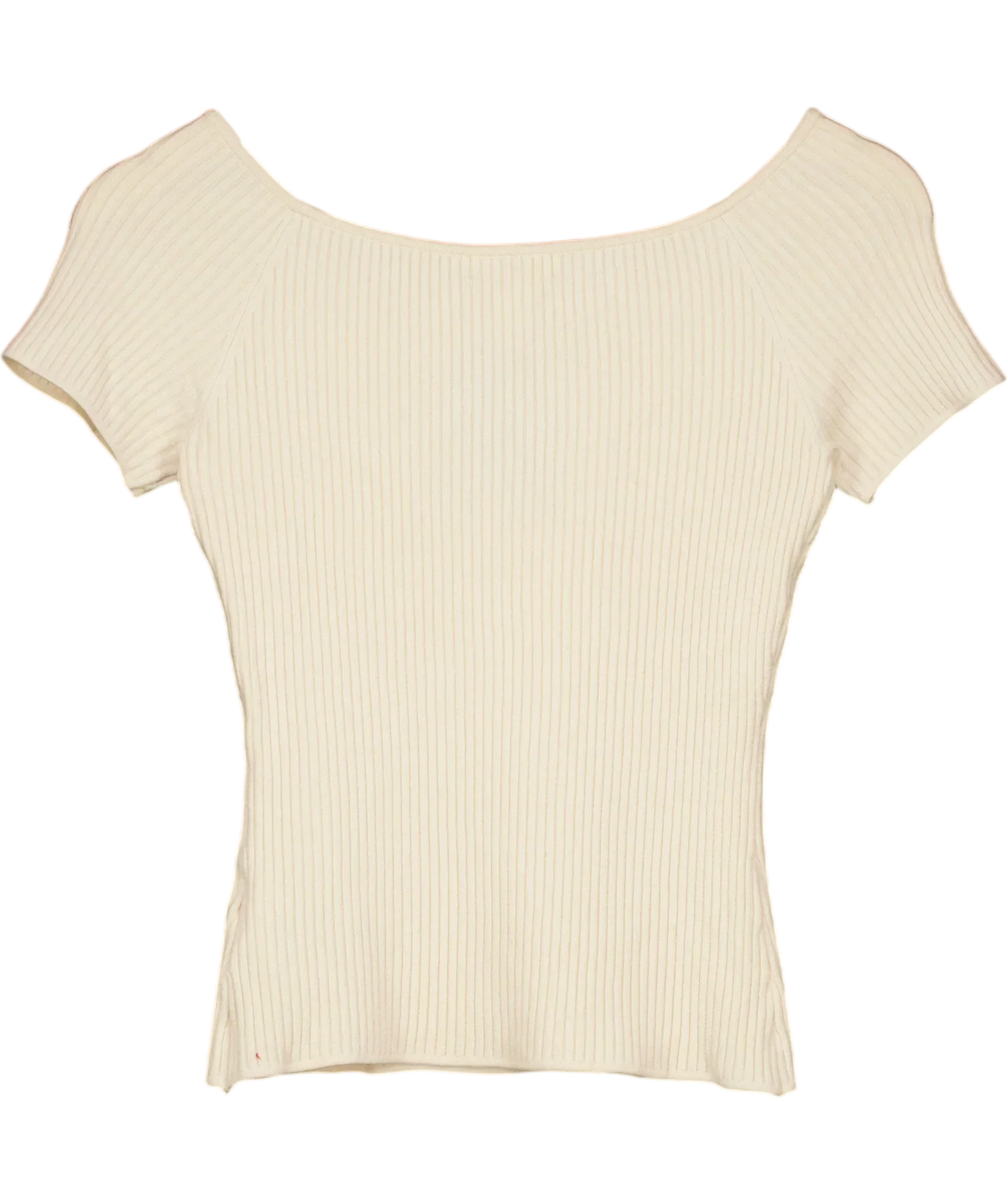 H&M Cream Rib-Knit Off-the-Shoulder Top, size UK M — back