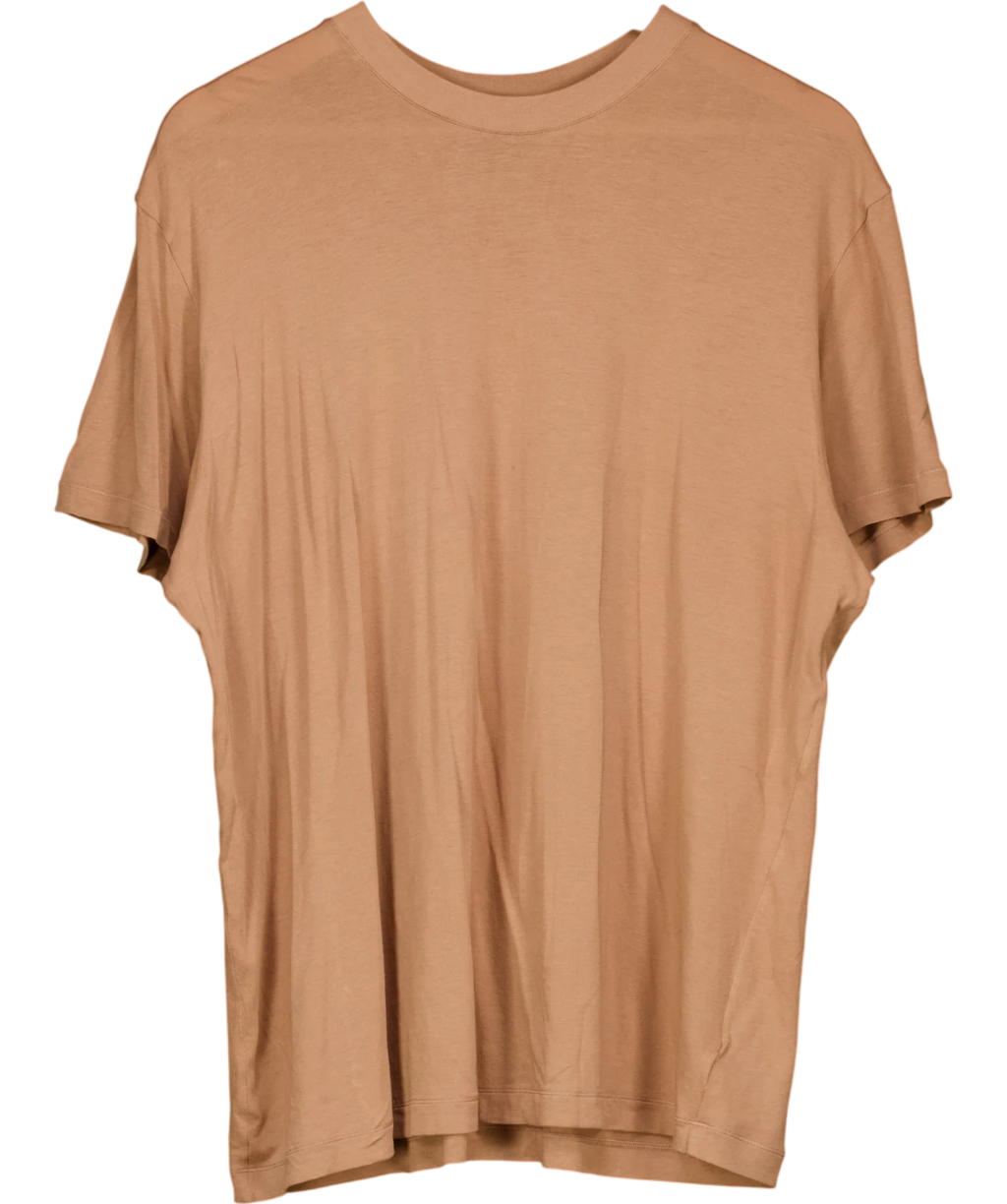 SKIMS Brown Boyfriend T-Shirt Ochre brown, size UK M — front