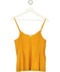 redherring Orange Yellow Plisse Pleated Cami Top, size UK 10 — front