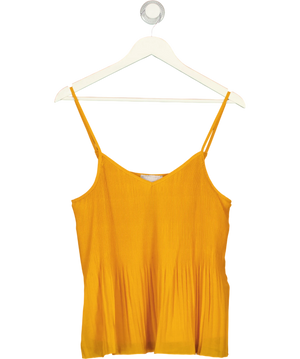 redherring Orange Yellow Plisse Pleated Cami Top UK 10