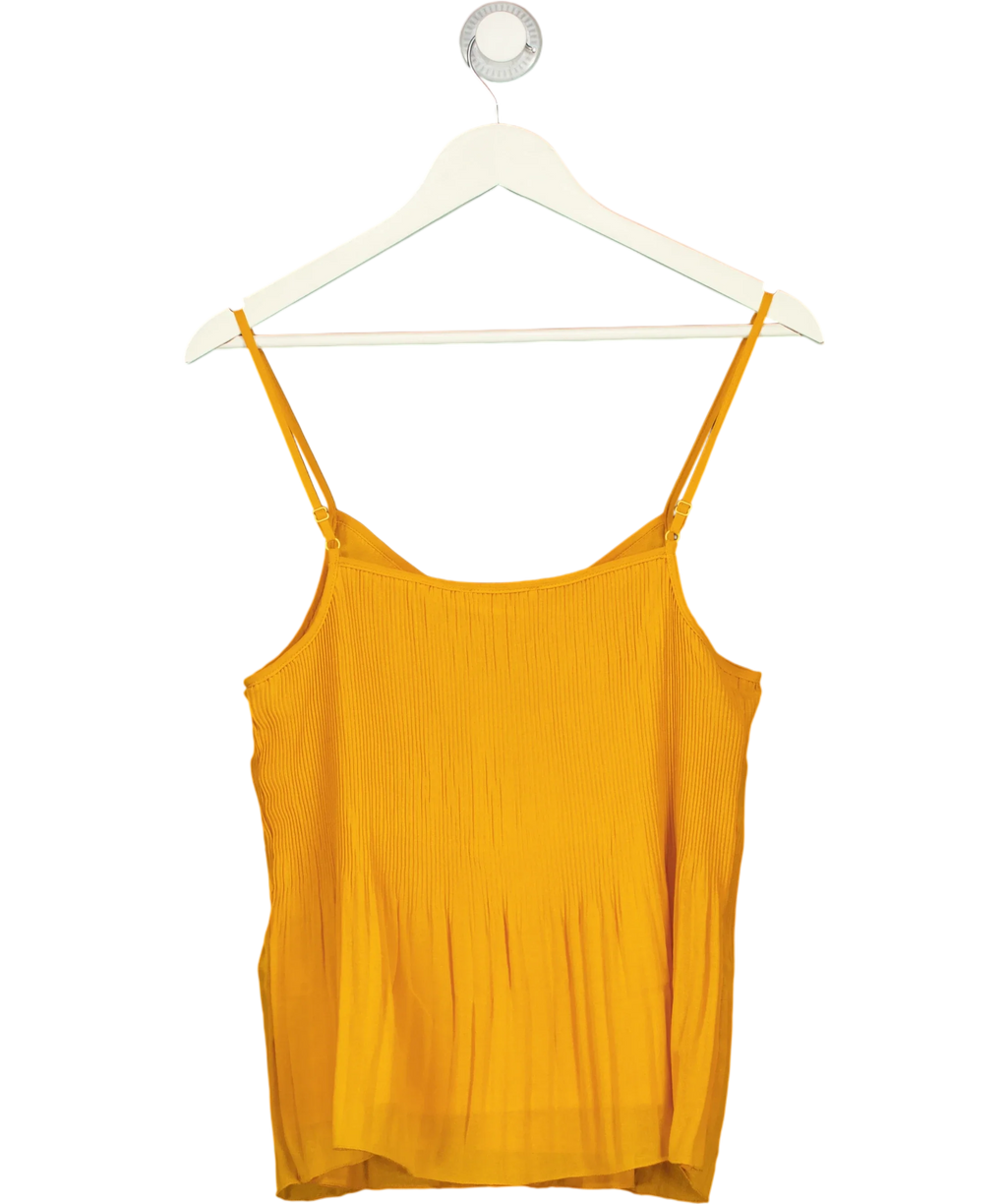redherring Orange Yellow Plisse Pleated Cami Top, size UK 10 — back