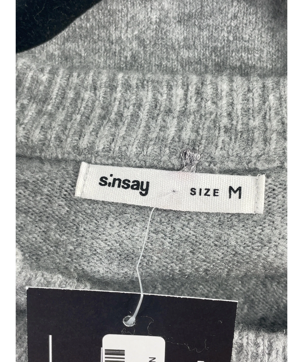 Sinsay Grey Grey Knit Jumper, size UK M — detail