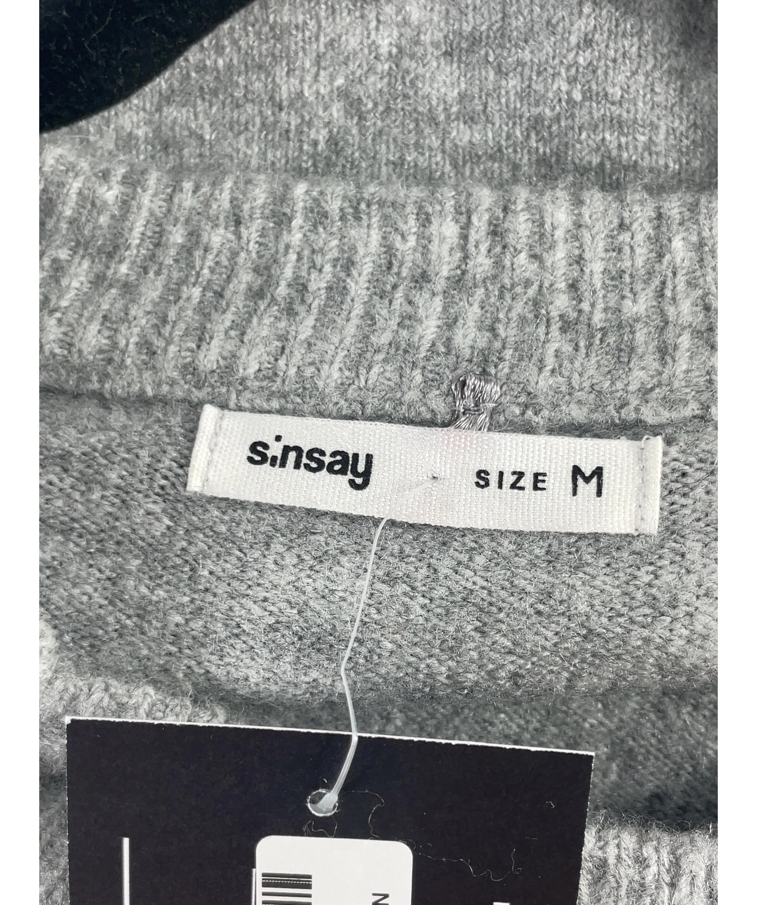 Sinsay Grey Grey Knit Jumper, size UK M — detail