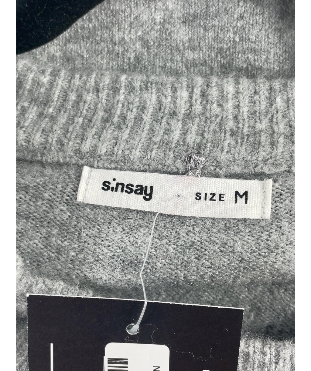 Sinsay Grey Grey Knit Jumper, size UK M — detail