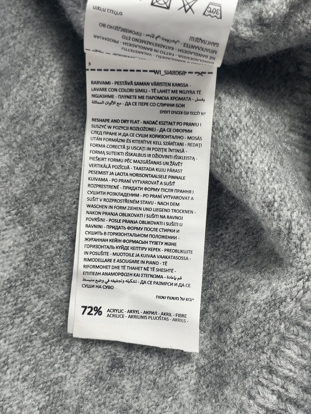 Sinsay Grey Grey Knit Jumper, size UK M — care label