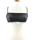 Calvin Klein Black Leopard Print Lace Unlined Bralette, size UK M — front