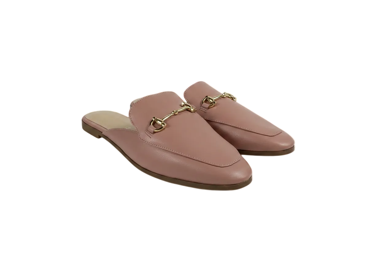 Accessorize Nude Pink Backless Loafers UK 6 EU 39