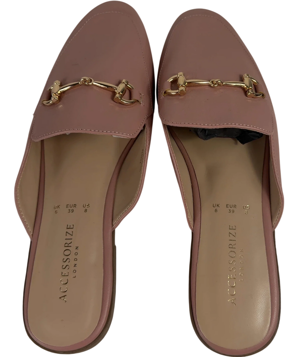 Accessorize Pink Pink Backless Loafers, size UK 6 EU 39 👠 — back