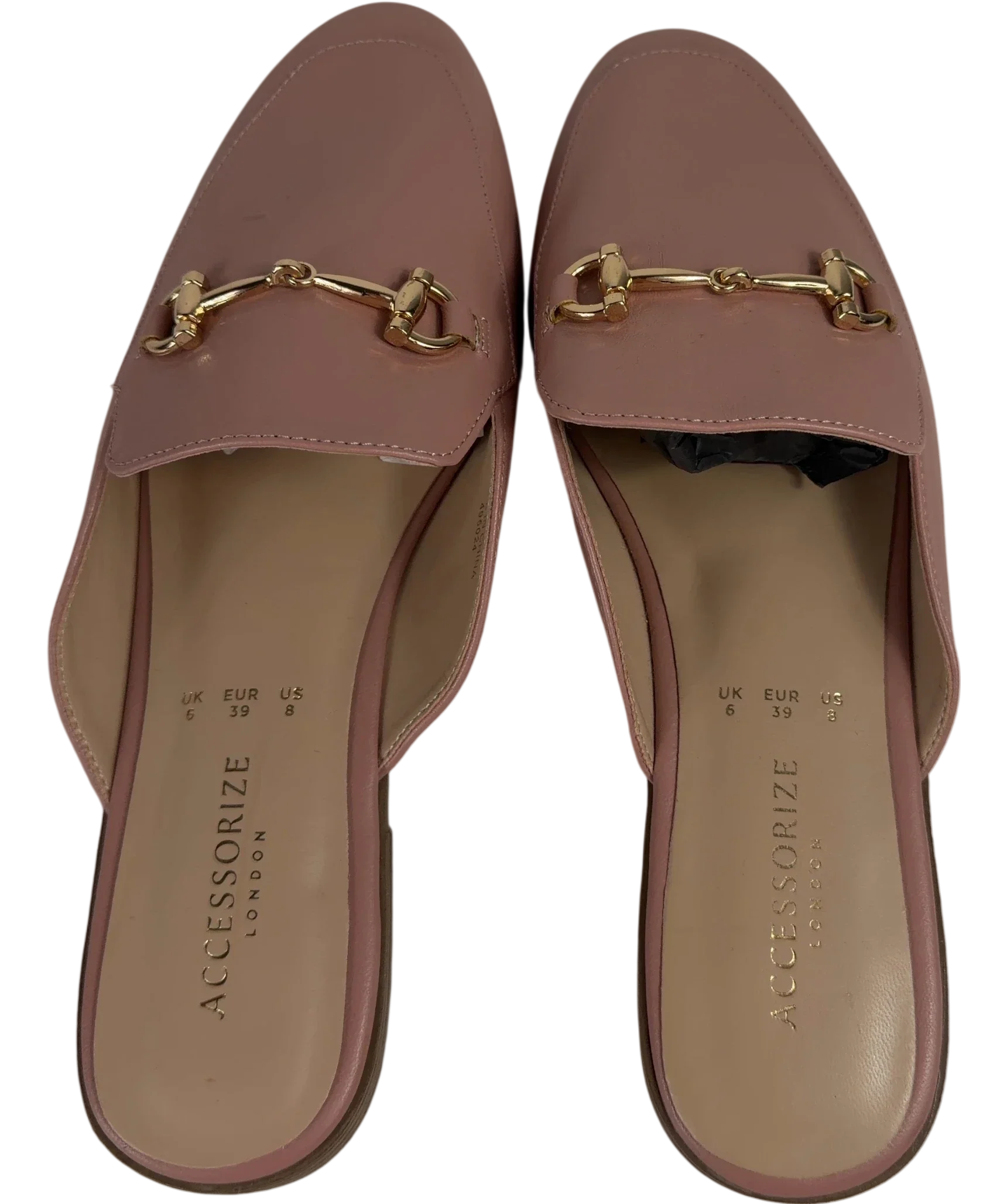 Accessorize Pink Pink Backless Loafers, size UK 6 EU 39 👠 — back