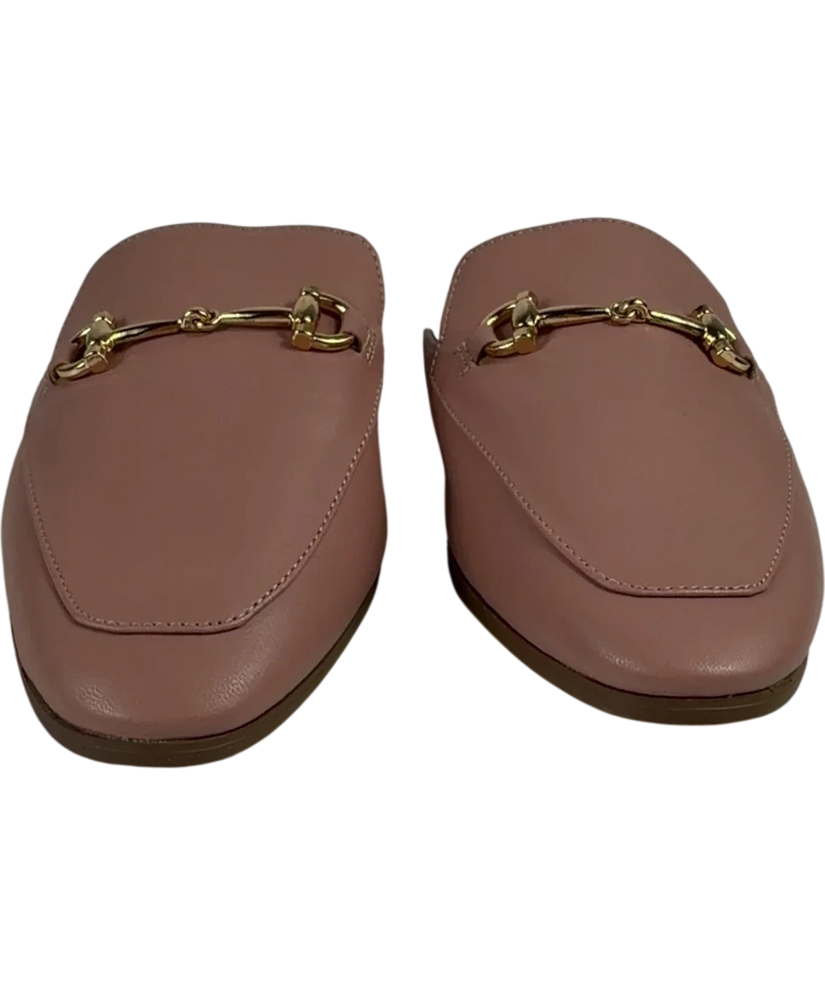 Accessorize Nude Pink Backless Loafers UK 6 EU 39 — Front (both, face on)