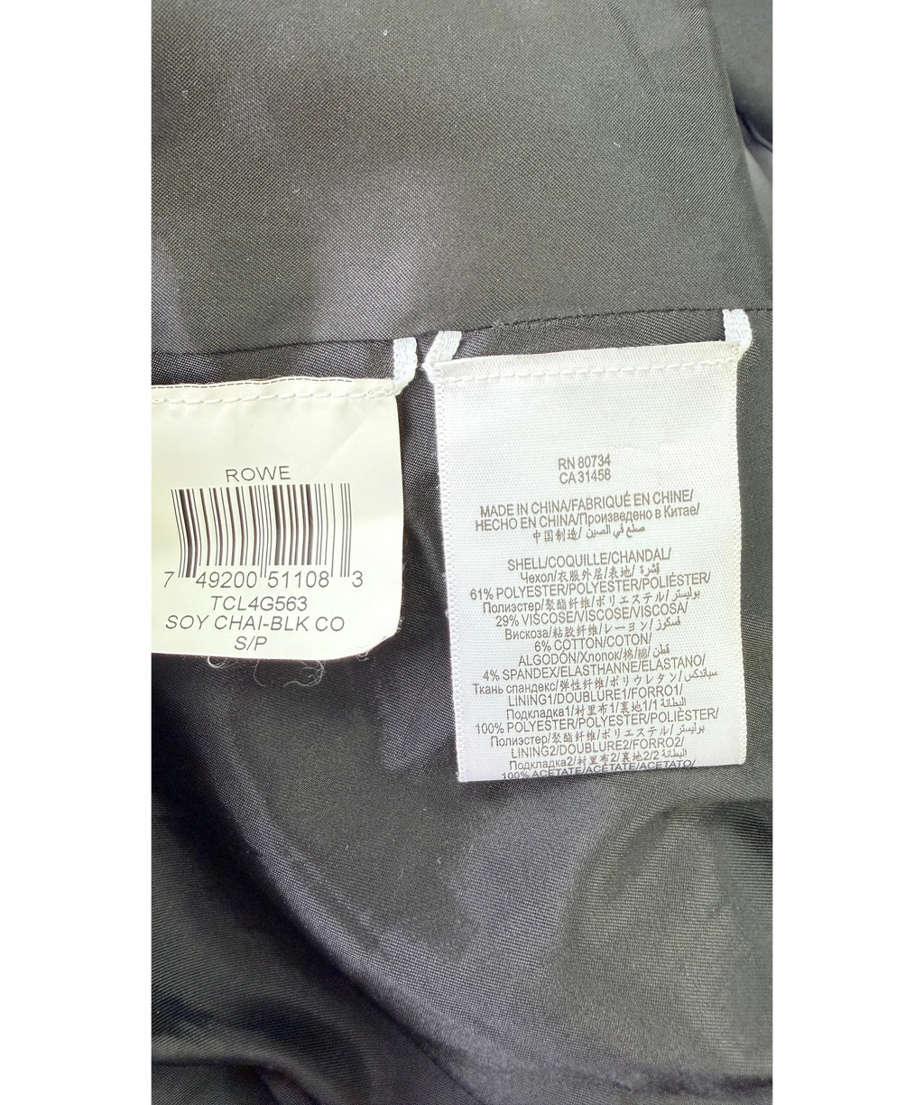 BCBGMAXAZRIA Beige Rowe ONE BUTTON Blazer Beige Soy Chai Black, size UK S — label
